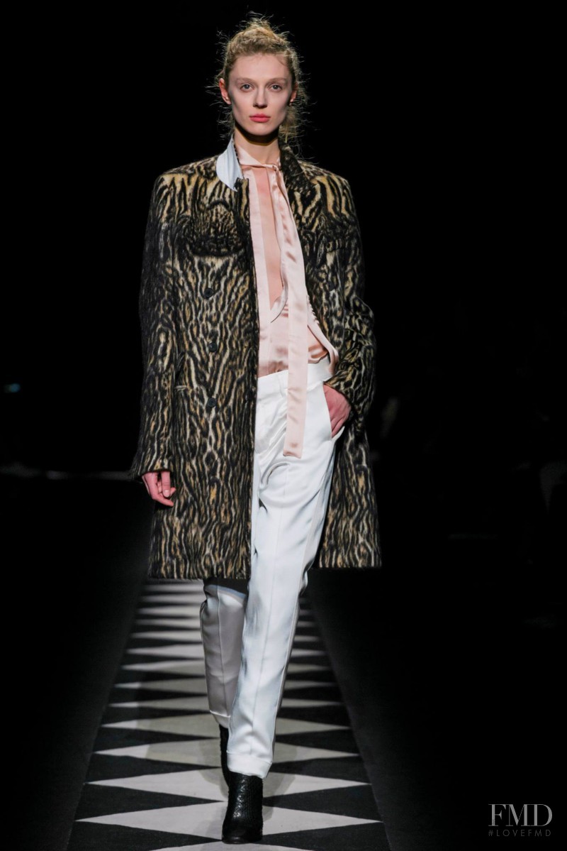 Olga Sherer featured in  the Haider Ackermann fashion show for Autumn/Winter 2015