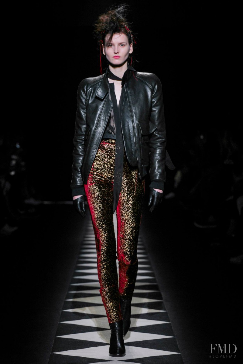 Maartje Verhoef featured in  the Haider Ackermann fashion show for Autumn/Winter 2015