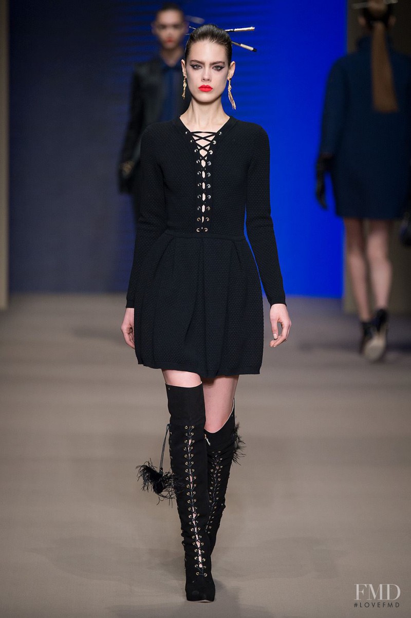 Taja Feistner featured in  the Elisabetta Franchi fashion show for Autumn/Winter 2015