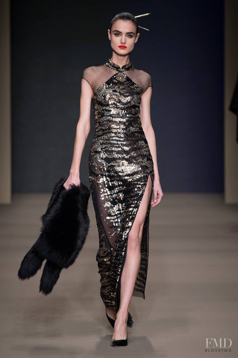 Blanca Padilla featured in  the Elisabetta Franchi fashion show for Autumn/Winter 2015