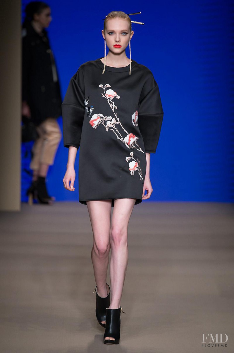 Kimi Nastya Zhidkova featured in  the Elisabetta Franchi fashion show for Autumn/Winter 2015