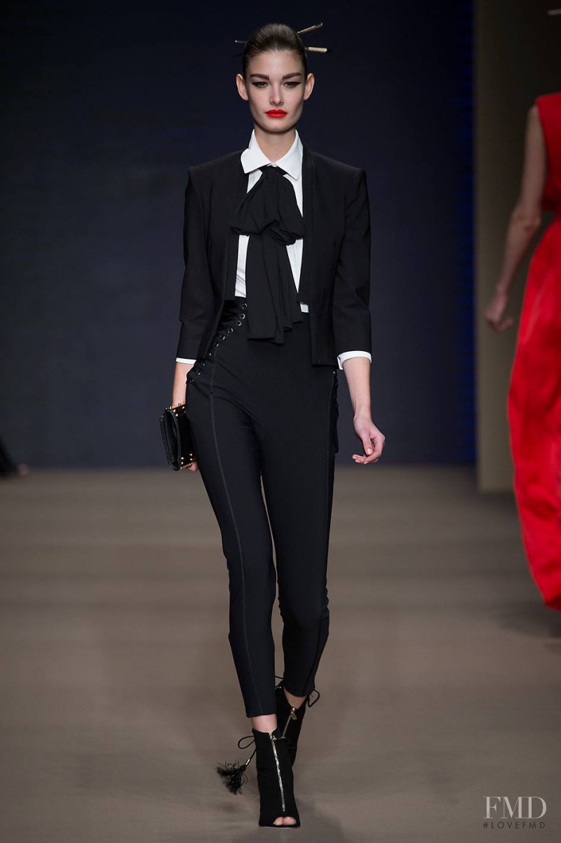 Ophélie Guillermand featured in  the Elisabetta Franchi fashion show for Autumn/Winter 2015