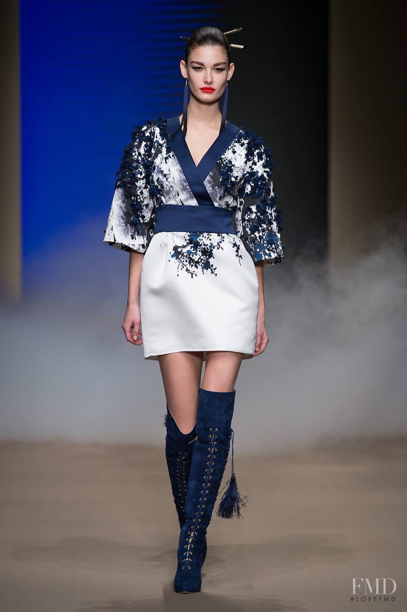 Ophélie Guillermand featured in  the Elisabetta Franchi fashion show for Autumn/Winter 2015