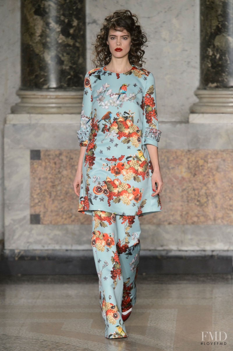 Taja Feistner featured in  the be Blumarine fashion show for Autumn/Winter 2015