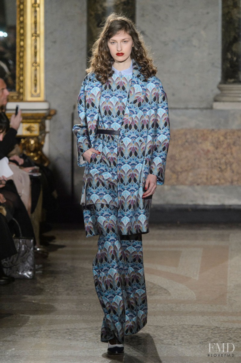 Zoe Huxford featured in  the be Blumarine fashion show for Autumn/Winter 2015