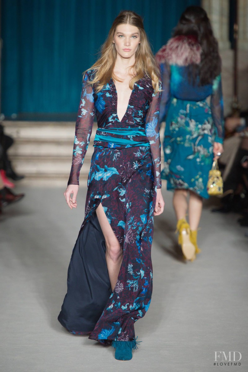 Irina Nikolaeva featured in  the Matthew Williamson fashion show for Autumn/Winter 2015