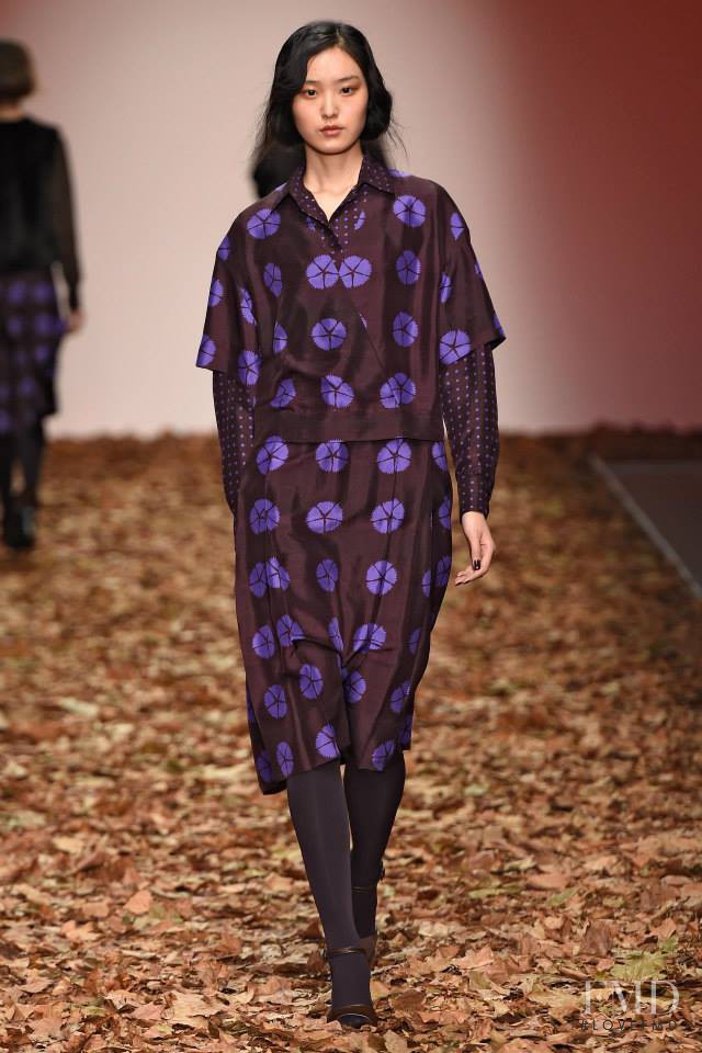 Yue Han featured in  the Jasper Conran fashion show for Autumn/Winter 2015