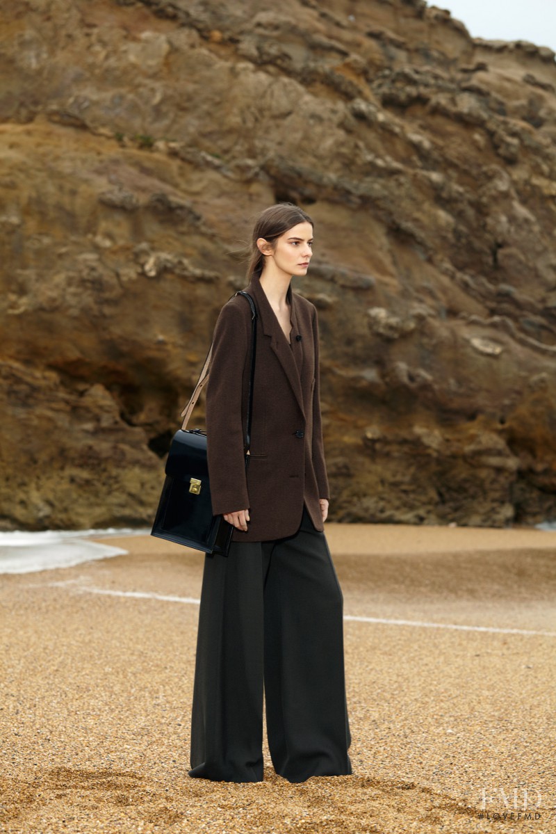 Dasha Denisenko featured in  the Christophe Lemaire lookbook for Pre-Fall 2015