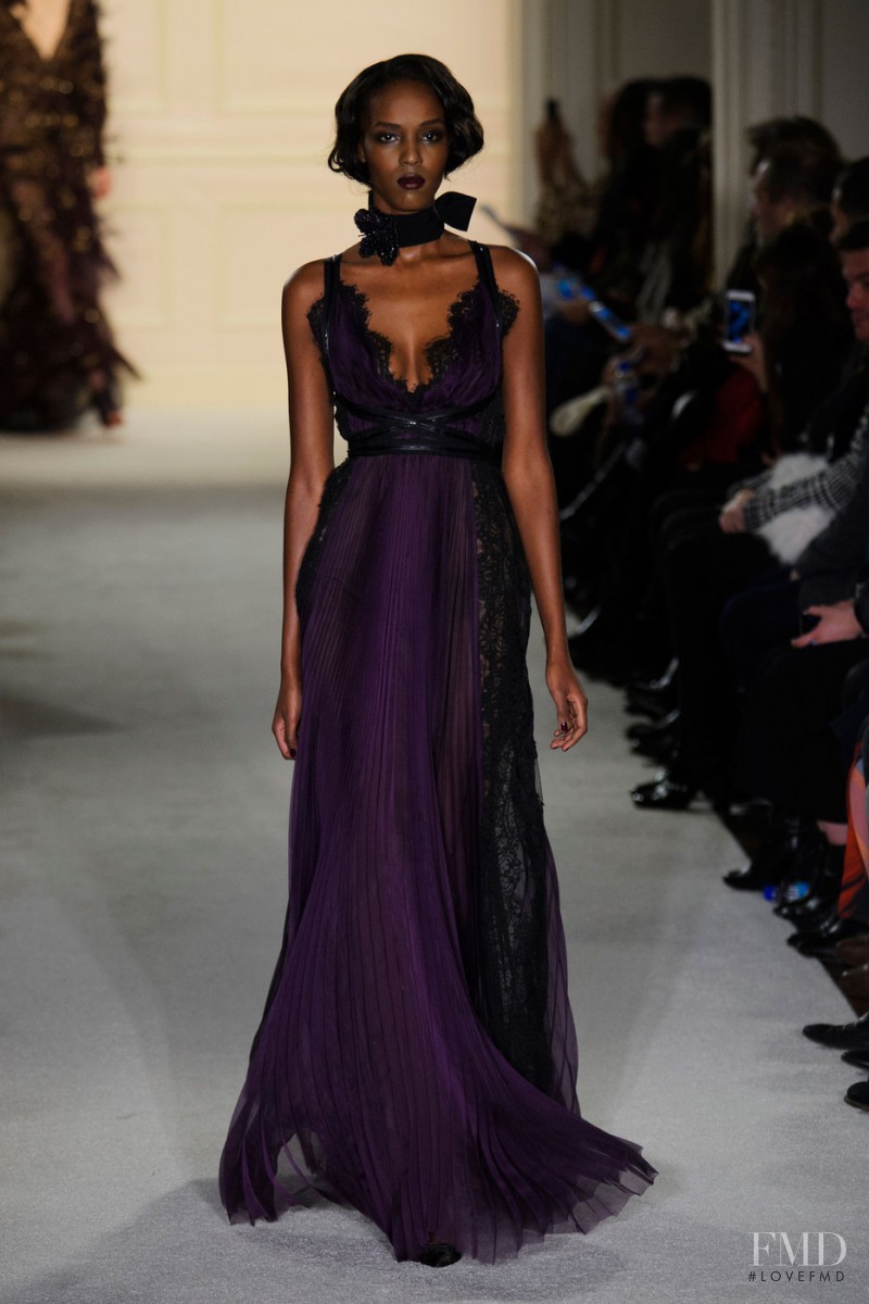 Leila Ndabirabe featured in  the Marchesa fashion show for Autumn/Winter 2015