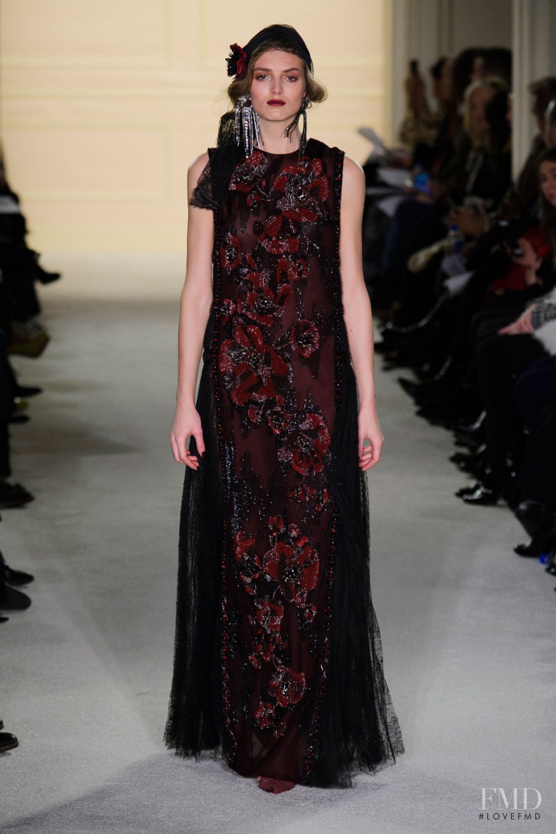 Agne Konciute featured in  the Marchesa fashion show for Autumn/Winter 2015