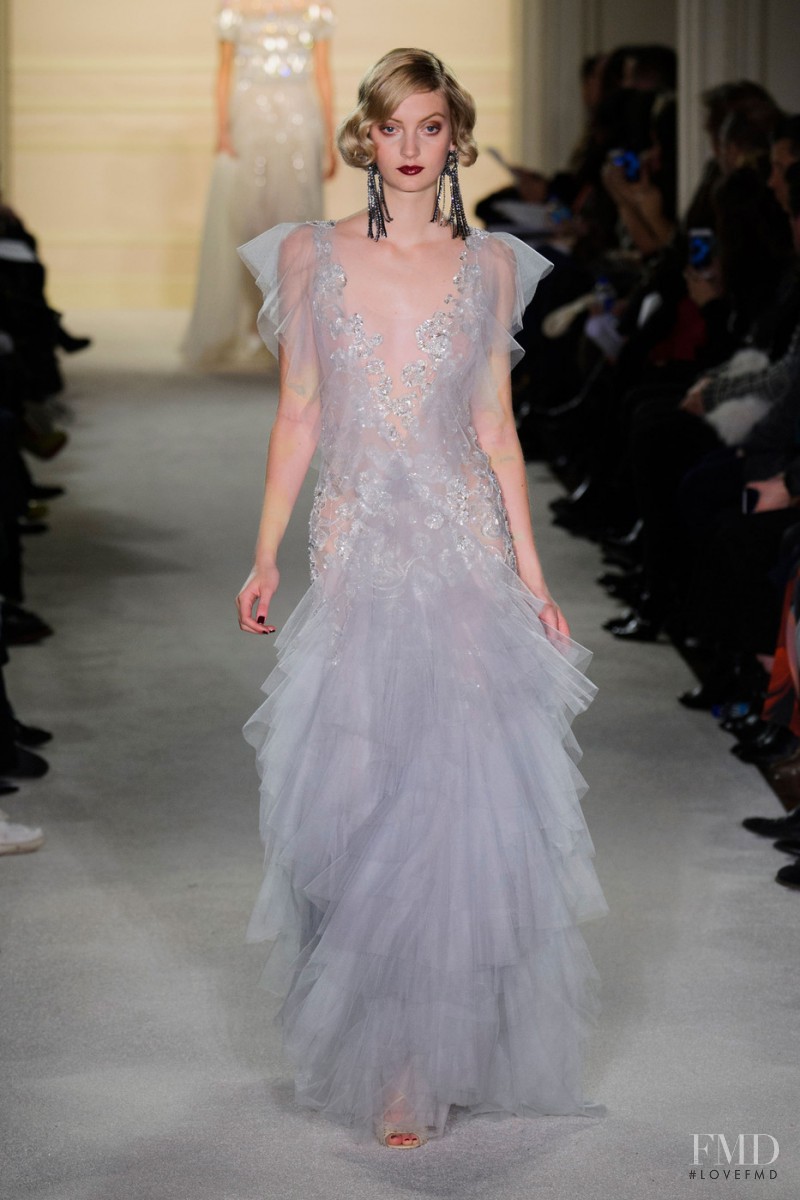 Codie Young featured in  the Marchesa fashion show for Autumn/Winter 2015
