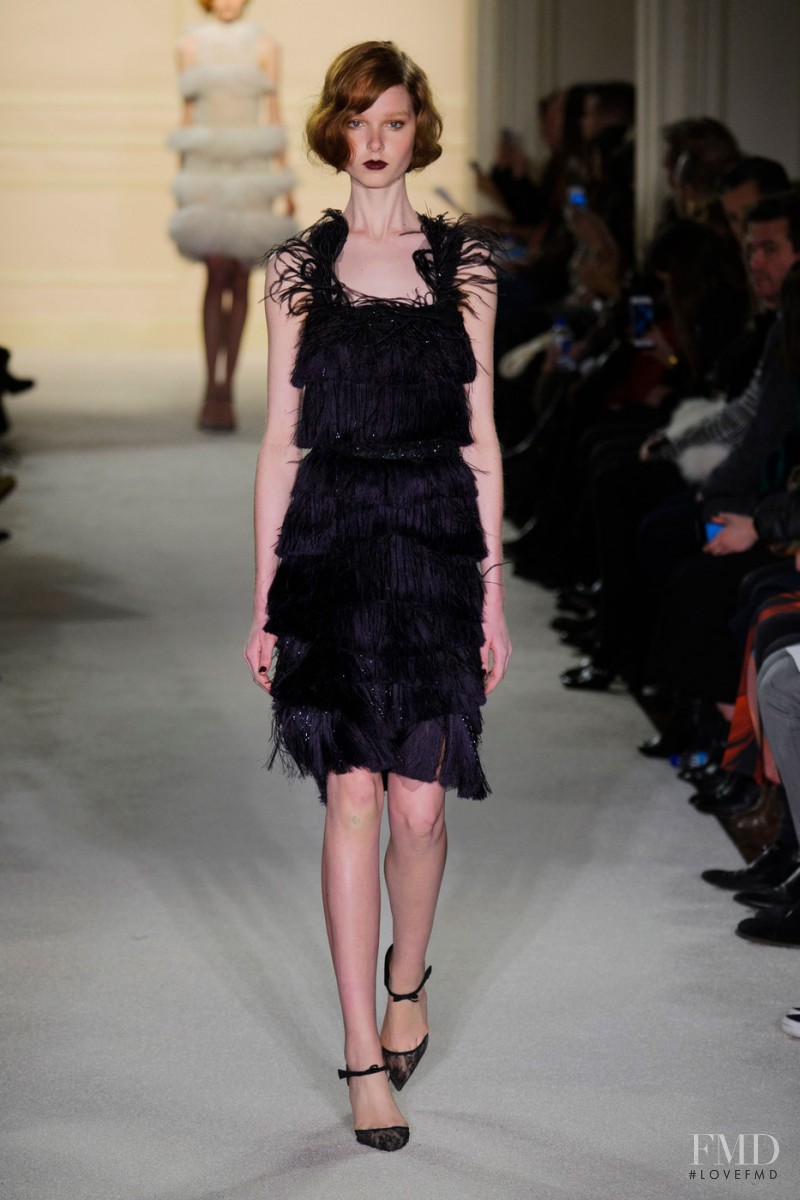 Grace Simmons featured in  the Marchesa fashion show for Autumn/Winter 2015