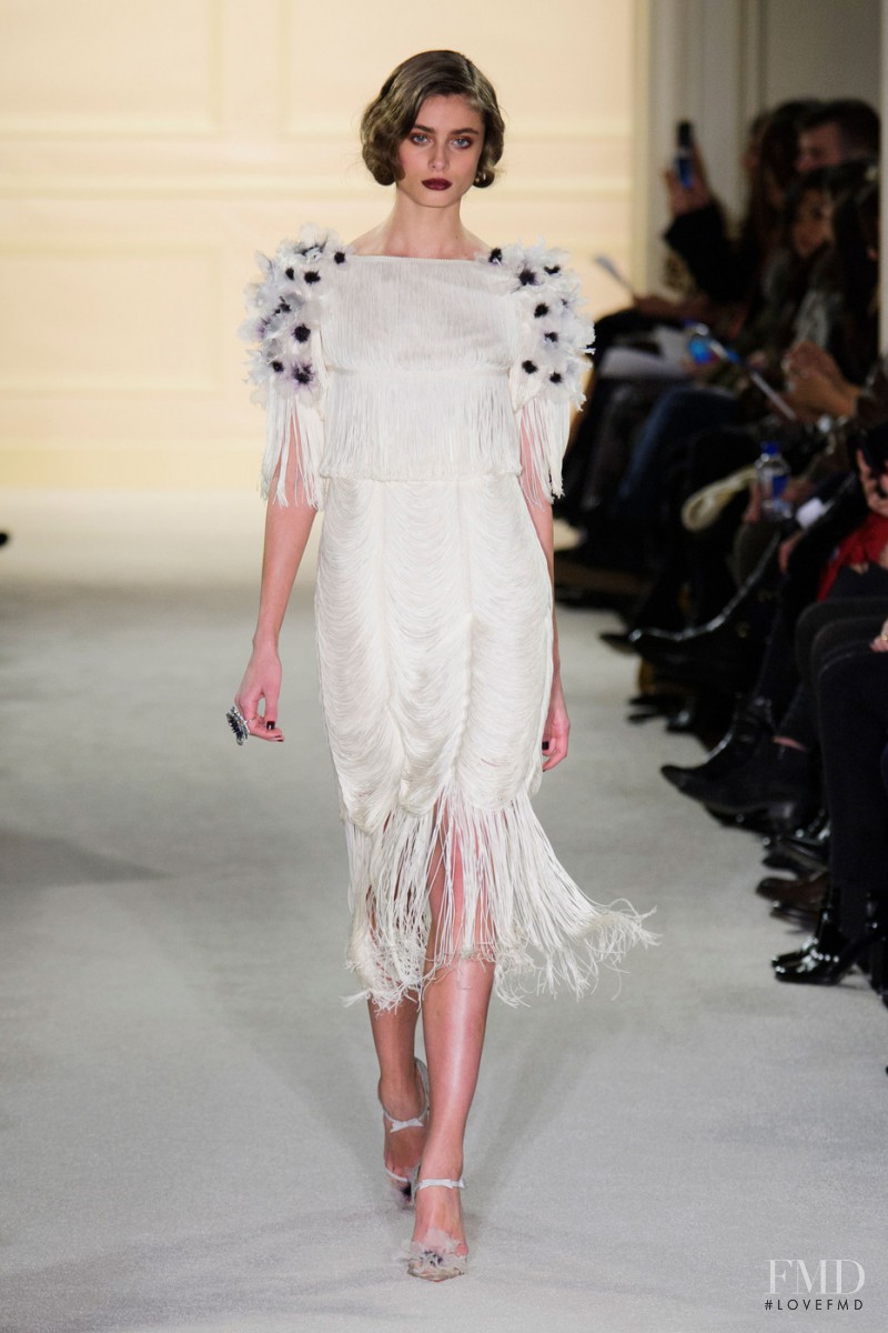 Taylor Hill featured in  the Marchesa fashion show for Autumn/Winter 2015