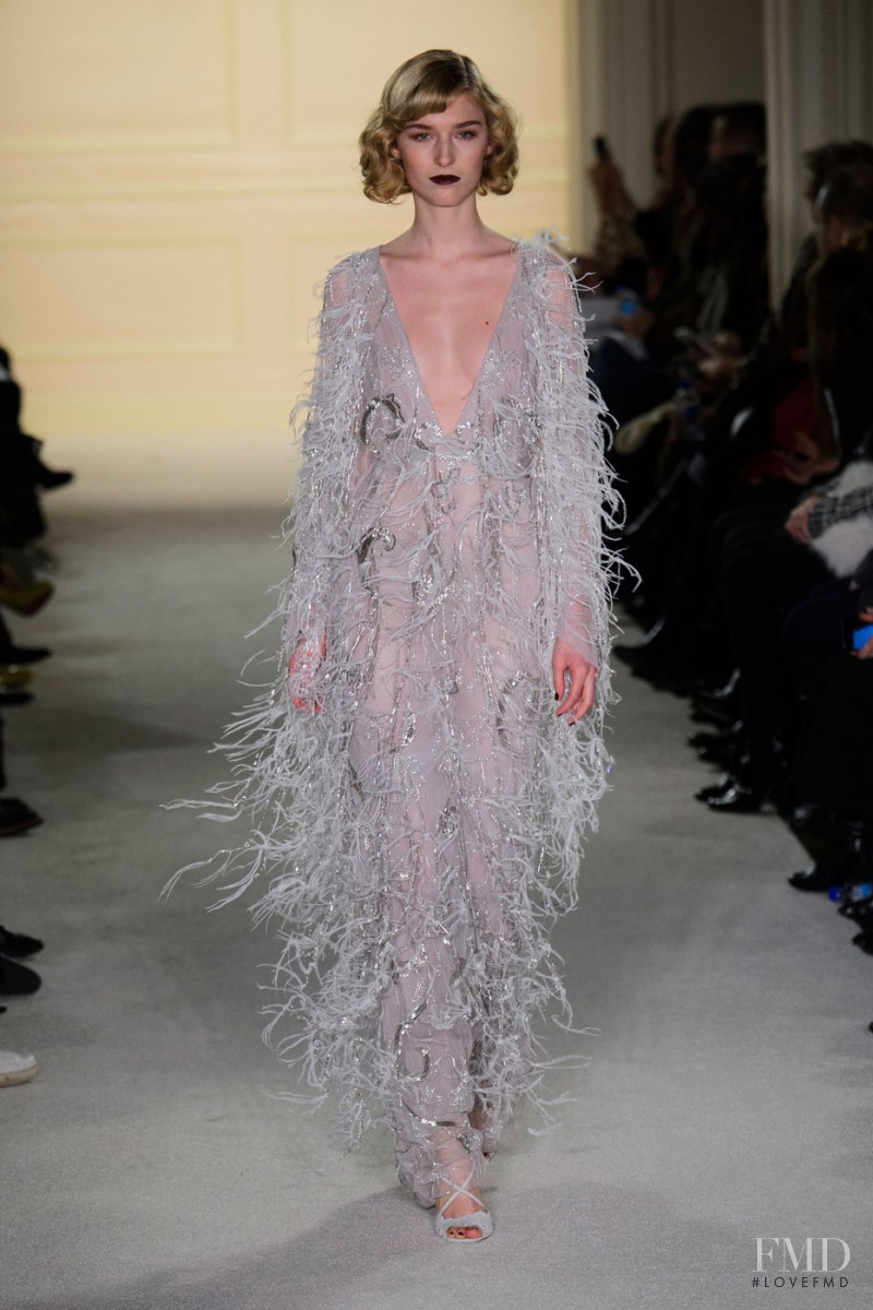 Manuela Frey featured in  the Marchesa fashion show for Autumn/Winter 2015