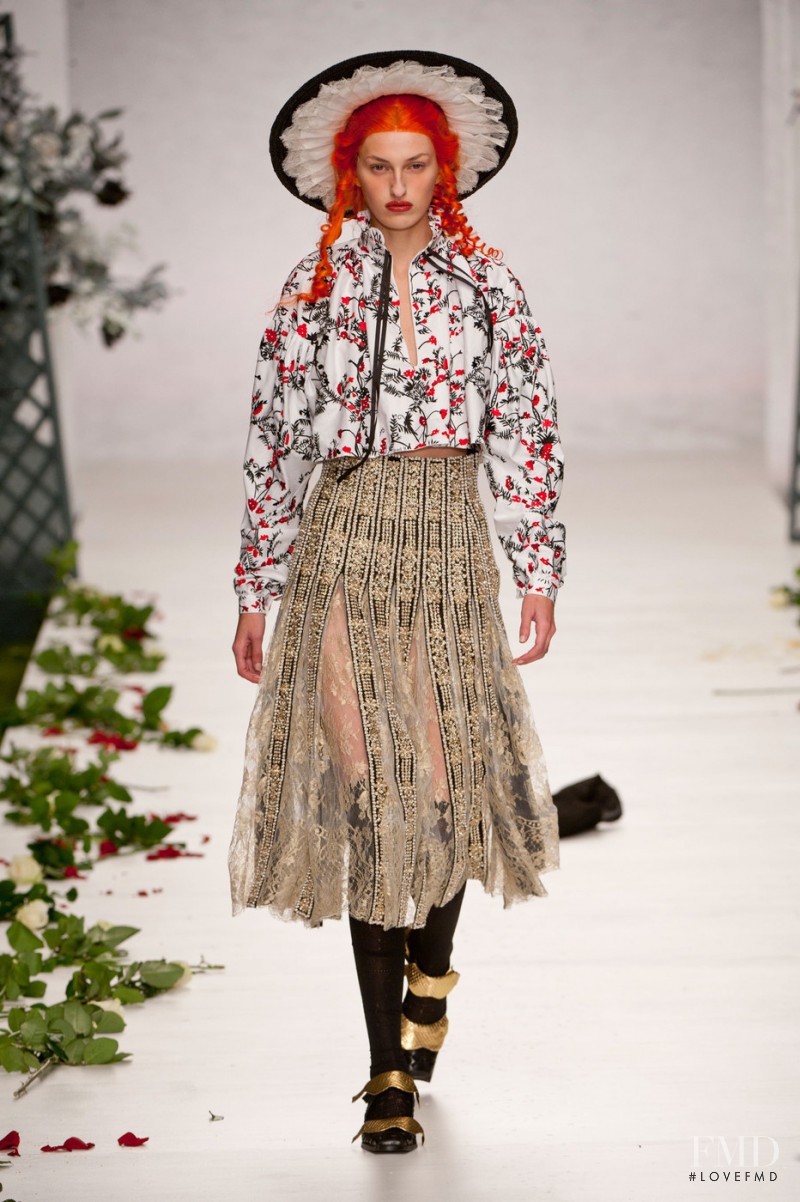 Zoe Huxford featured in  the Meadham Kirchhoff fashion show for Spring/Summer 2014
