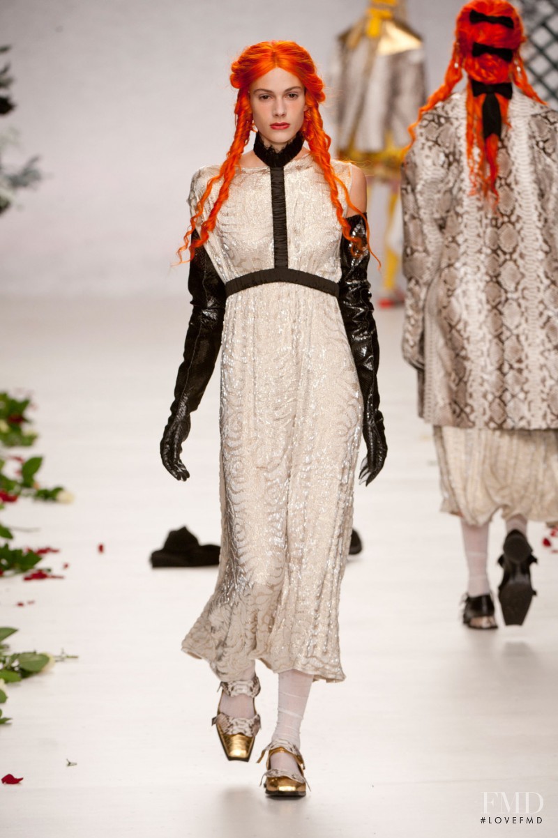 Harriet Taylor featured in  the Meadham Kirchhoff fashion show for Spring/Summer 2014