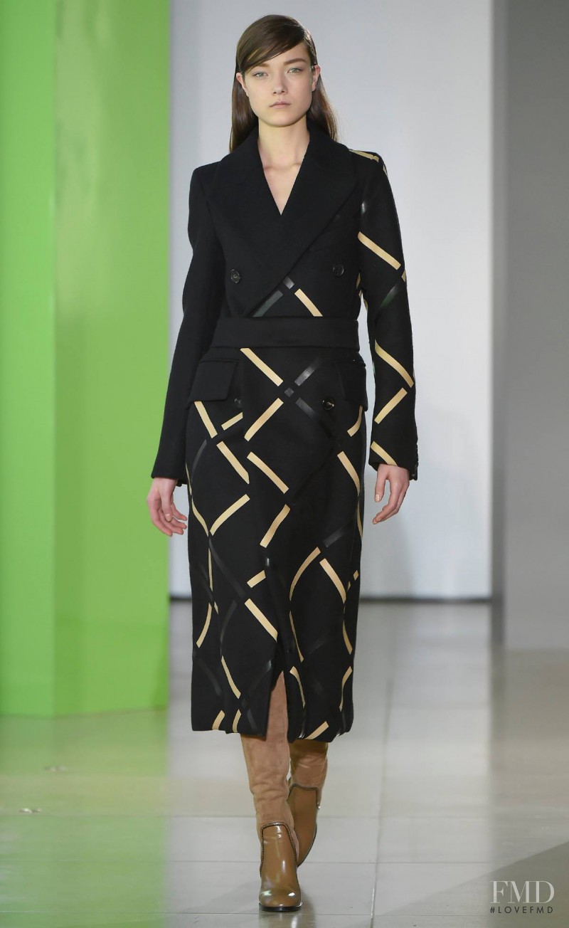 Yumi Lambert featured in  the Jil Sander fashion show for Autumn/Winter 2015
