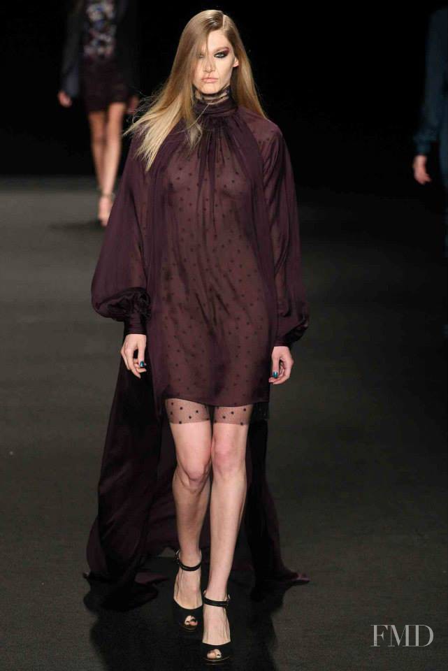Irina Nikolaeva featured in  the Monique Lhuillier fashion show for Autumn/Winter 2015