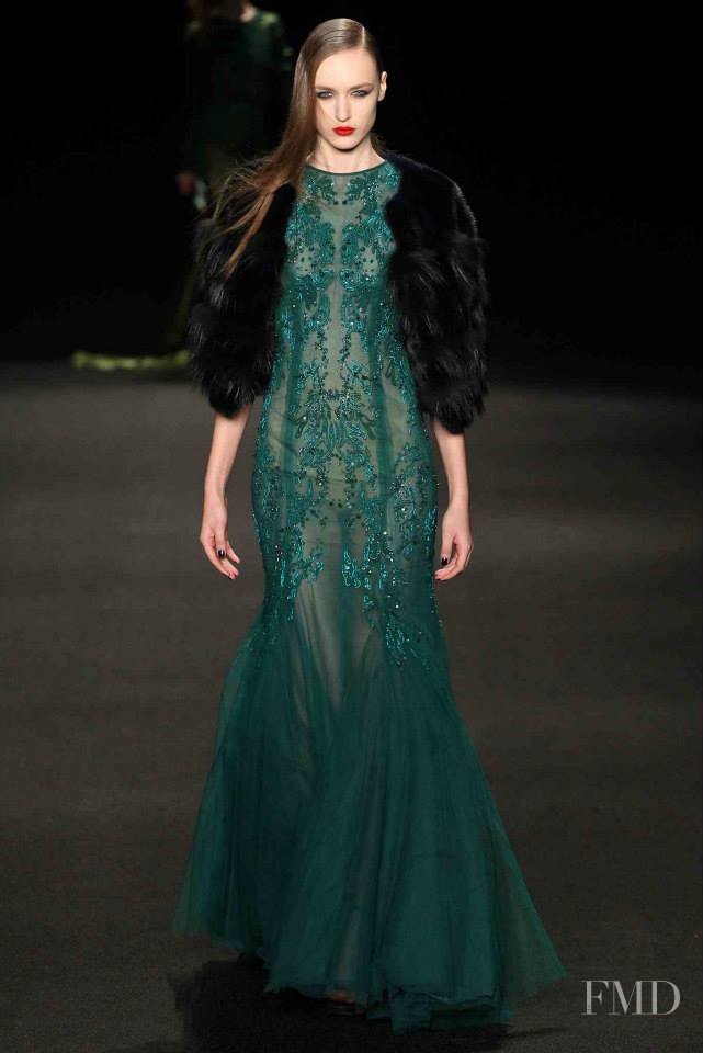 Stasha Yatchuk featured in  the Monique Lhuillier fashion show for Autumn/Winter 2015