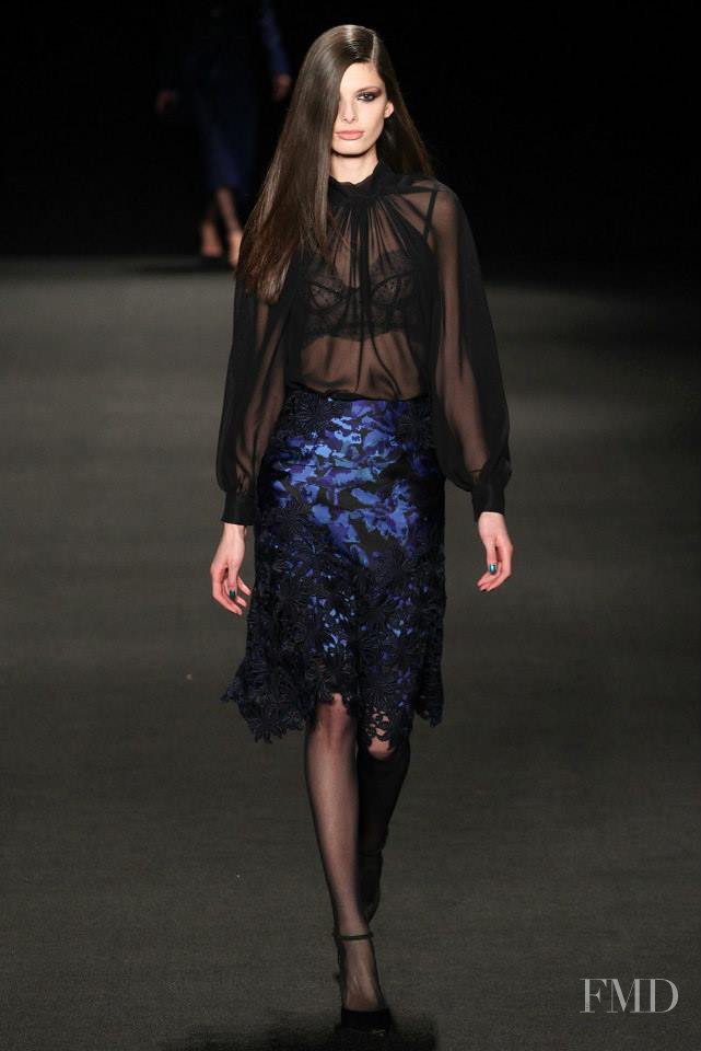 Giulia Manini featured in  the Monique Lhuillier fashion show for Autumn/Winter 2015