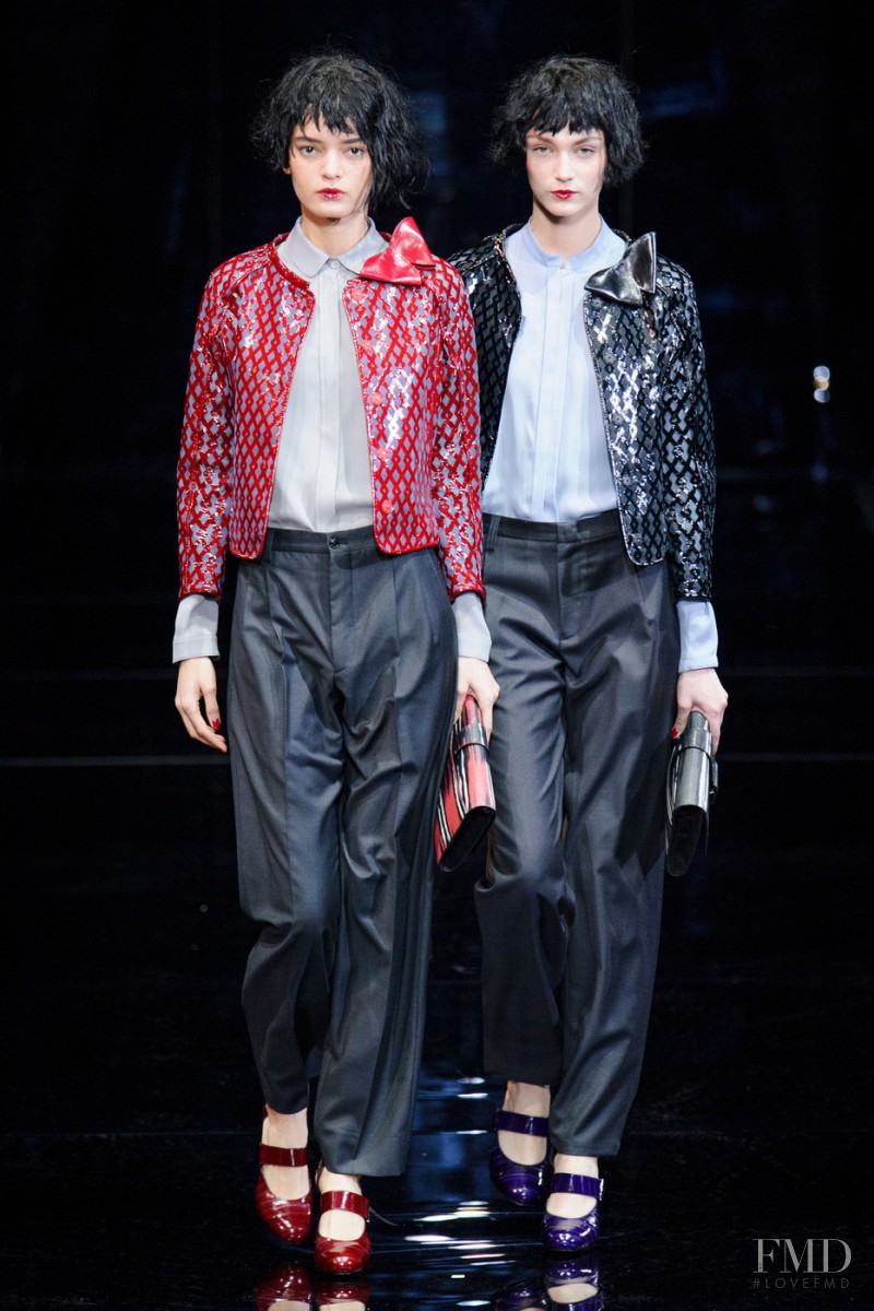 Wanessa Milhomem featured in  the Emporio Armani fashion show for Autumn/Winter 2015