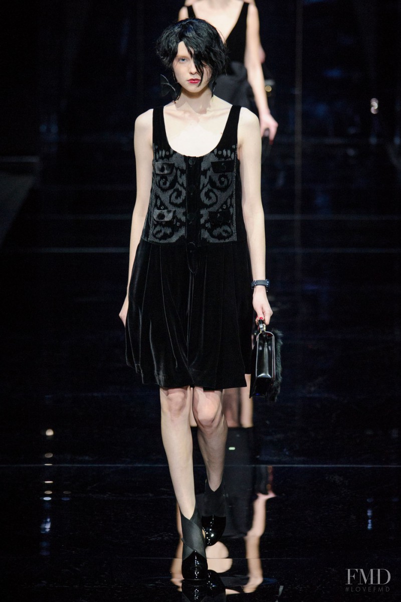 Kimi Nastya Zhidkova featured in  the Emporio Armani fashion show for Autumn/Winter 2015