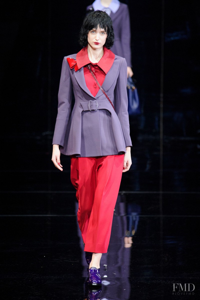 Stasha Yatchuk featured in  the Emporio Armani fashion show for Autumn/Winter 2015