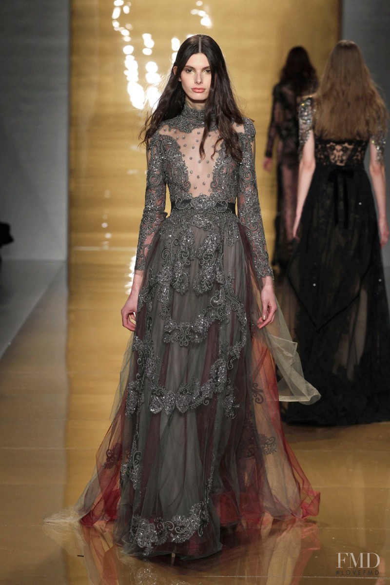 Giulia Manini featured in  the Reem Acra fashion show for Autumn/Winter 2015