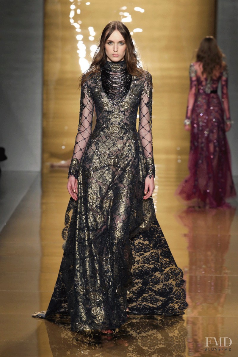 Stasha Yatchuk featured in  the Reem Acra fashion show for Autumn/Winter 2015