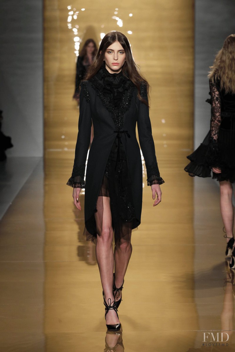 Laura Winges featured in  the Reem Acra fashion show for Autumn/Winter 2015