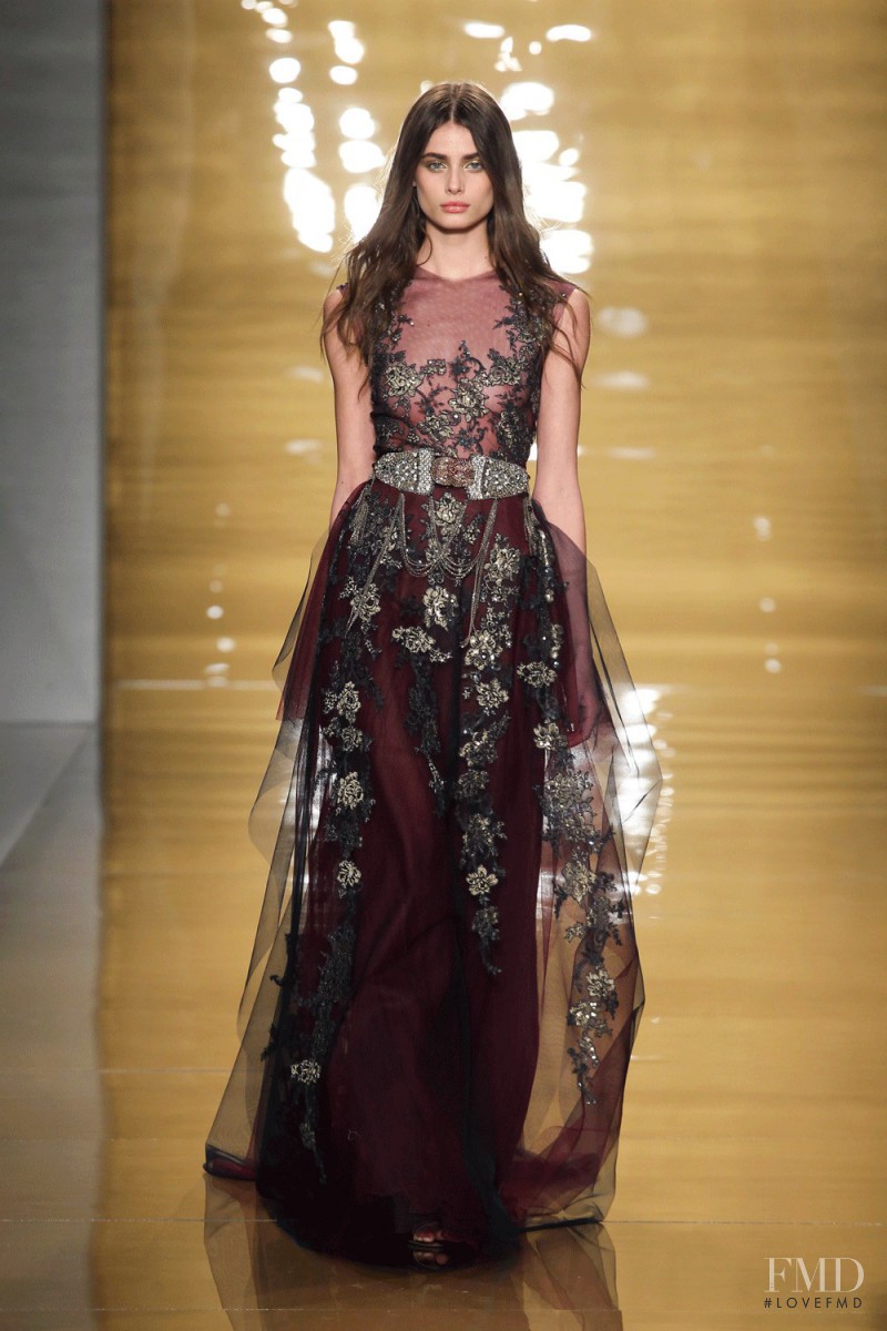 Taylor Hill featured in  the Reem Acra fashion show for Autumn/Winter 2015