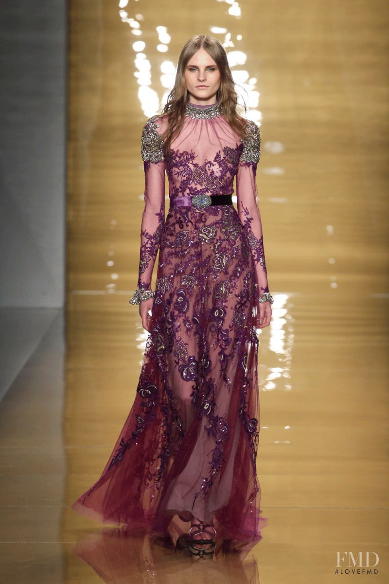 Kristina Petrosiute featured in  the Reem Acra fashion show for Autumn/Winter 2015