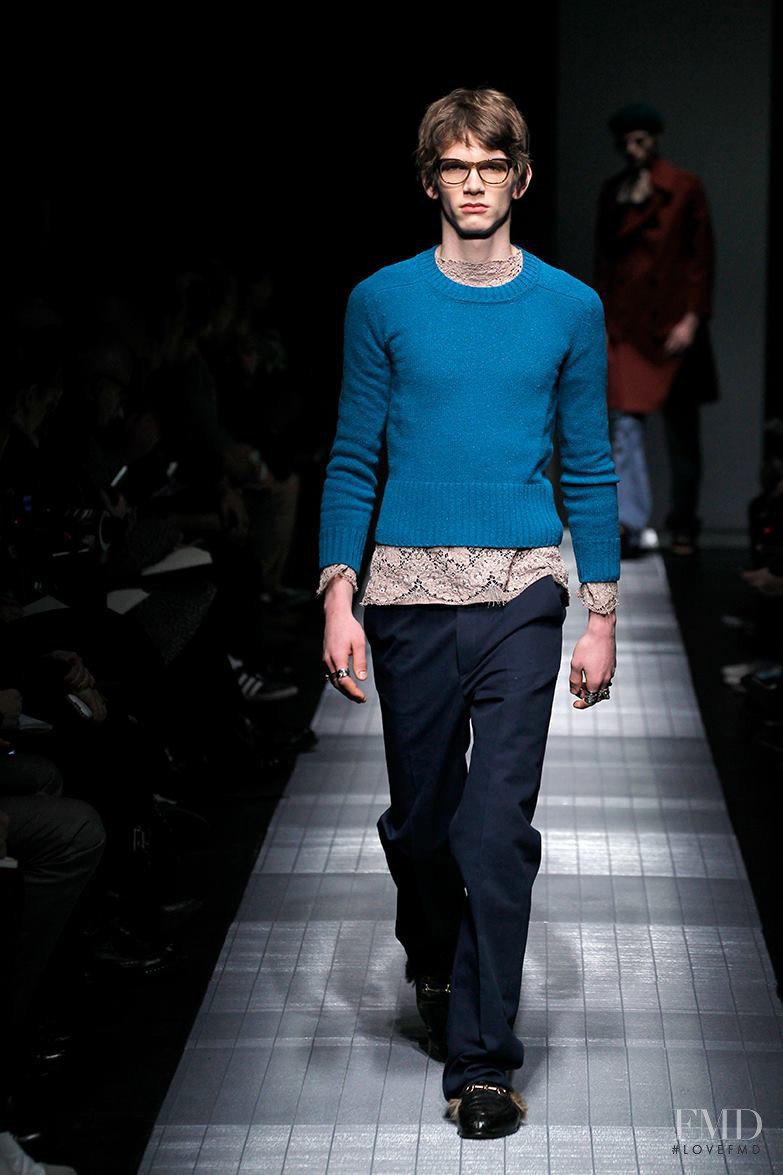 Erik van Gils featured in  the Gucci fashion show for Autumn/Winter 2015