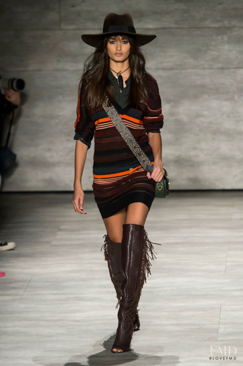 Gizele Oliveira featured in  the Rebecca Minkoff fashion show for Autumn/Winter 2015