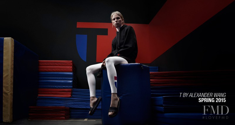 Lina Berg featured in  the T by Alexander Wang advertisement for Spring/Summer 2015