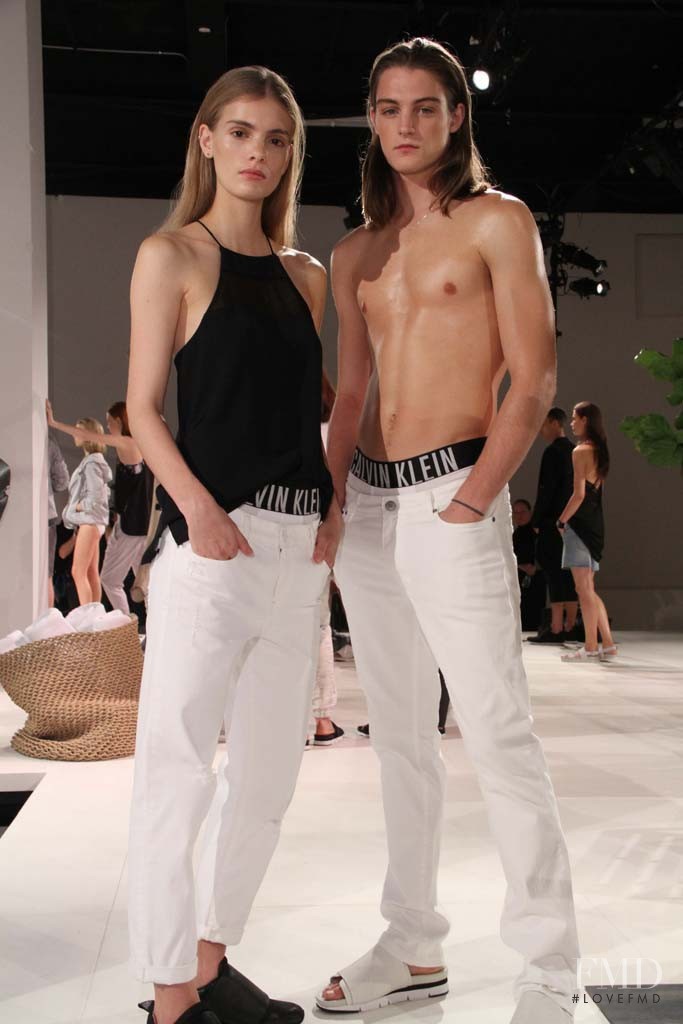 Emily Astrup featured in  the Calvin Klein White Label fashion show for Spring/Summer 2015