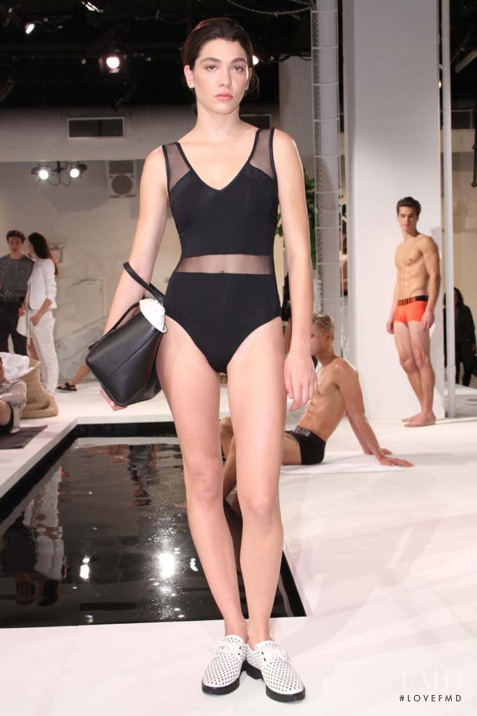 Steffy Argelich featured in  the Calvin Klein White Label fashion show for Spring/Summer 2015