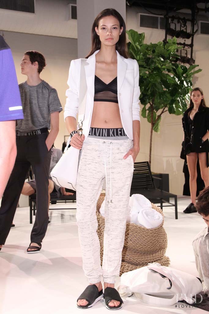 Anja Leuenberger featured in  the Calvin Klein White Label fashion show for Spring/Summer 2015