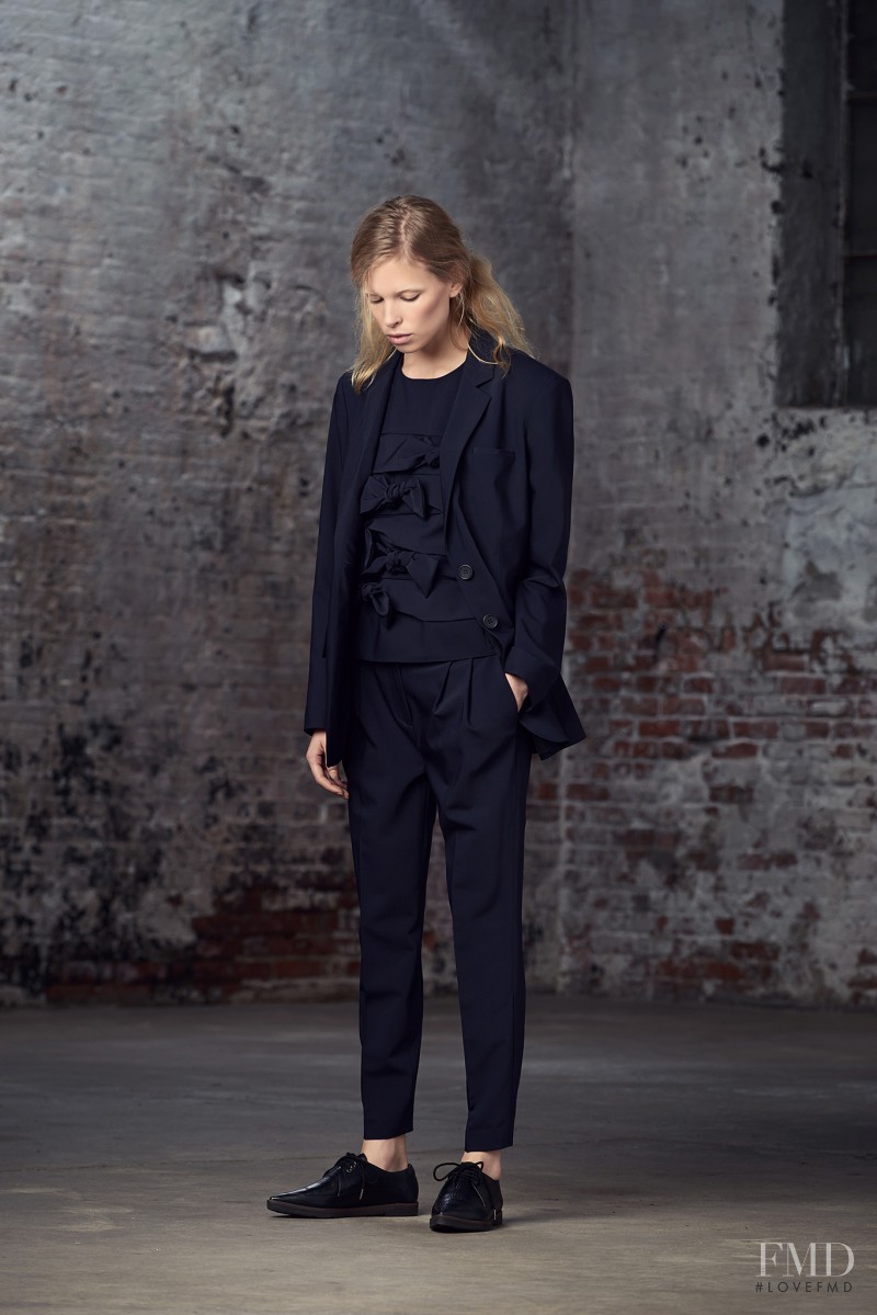 Lina Berg featured in  the Tibi lookbook for Pre-Fall 2015