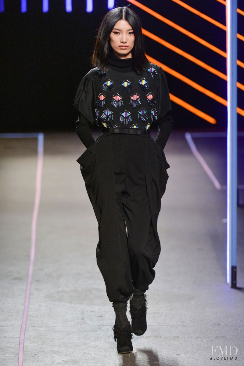 Meng Die Hou featured in  the Milly fashion show for Autumn/Winter 2015