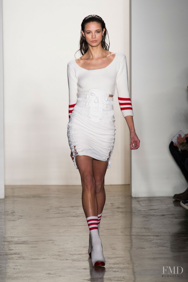 Anja Leuenberger featured in  the Jeremy Scott fashion show for Autumn/Winter 2014