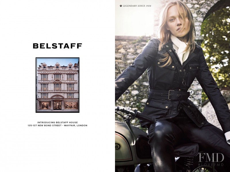 Karmen Pedaru featured in  the Belstaff advertisement for Autumn/Winter 2013