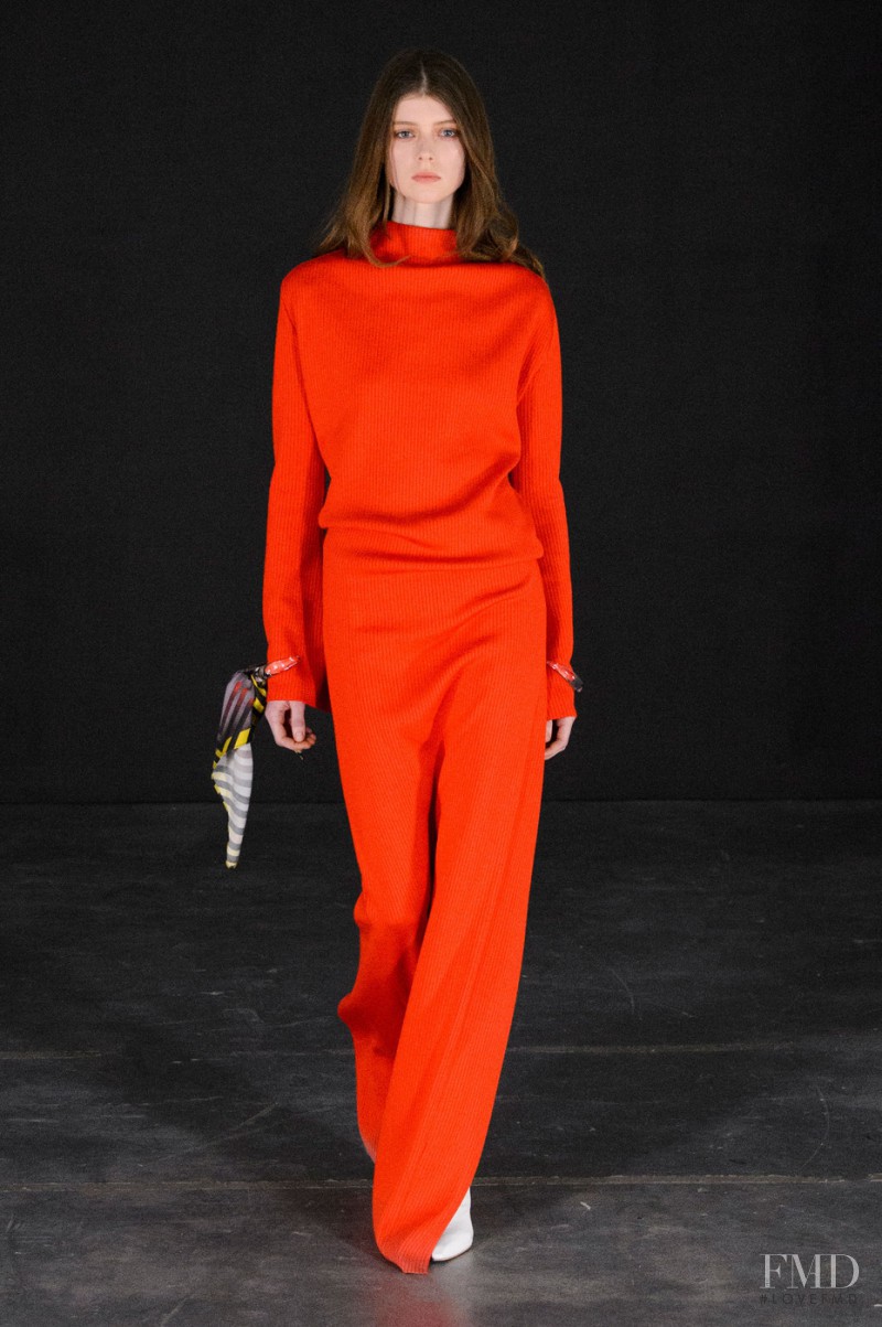 Jessica Burley featured in  the Thomas Tait fashion show for Autumn/Winter 2015