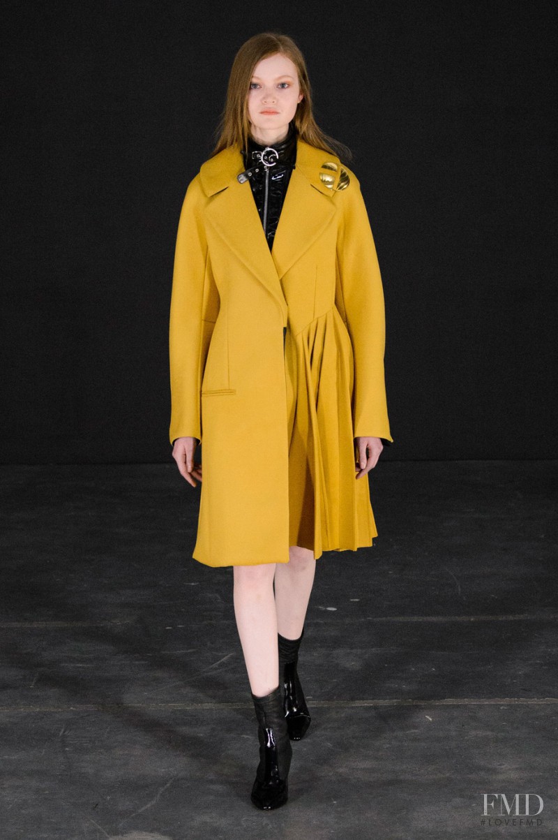 Mia Gruenwald featured in  the Thomas Tait fashion show for Autumn/Winter 2015