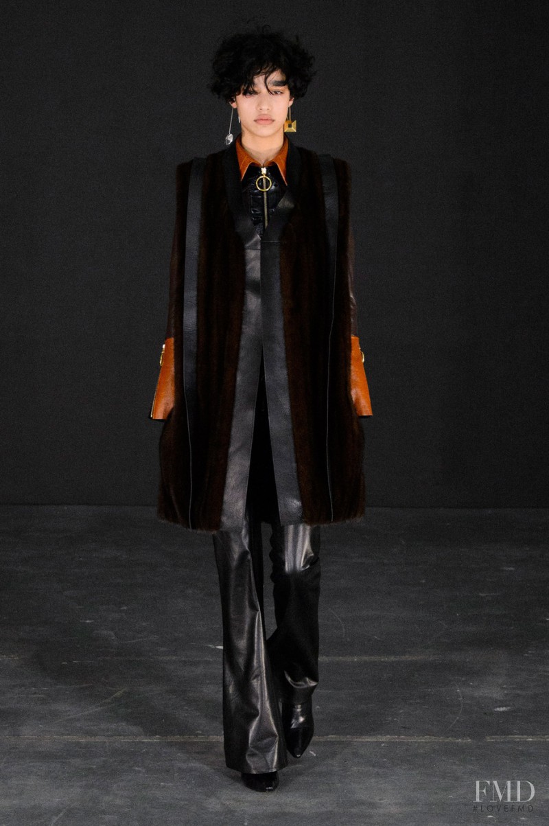 Damaris Goddrie featured in  the Thomas Tait fashion show for Autumn/Winter 2015