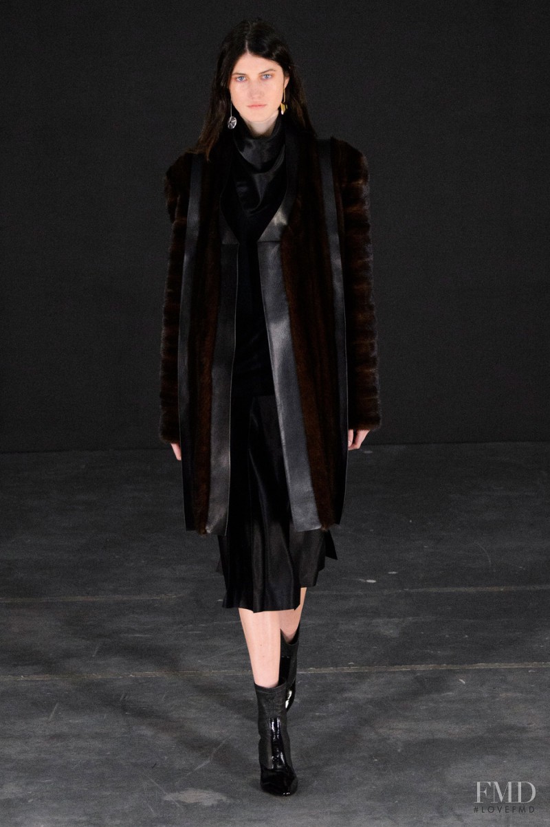 Milagros Ganame featured in  the Thomas Tait fashion show for Autumn/Winter 2015
