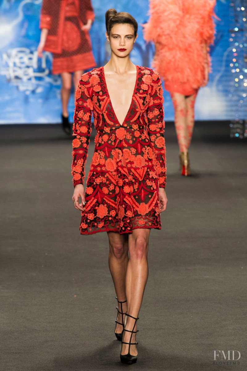 Anja Leuenberger featured in  the Naeem Khan fashion show for Autumn/Winter 2015
