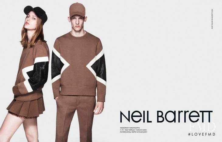 Tess Hellfeuer featured in  the Neil Barrett advertisement for Autumn/Winter 2013