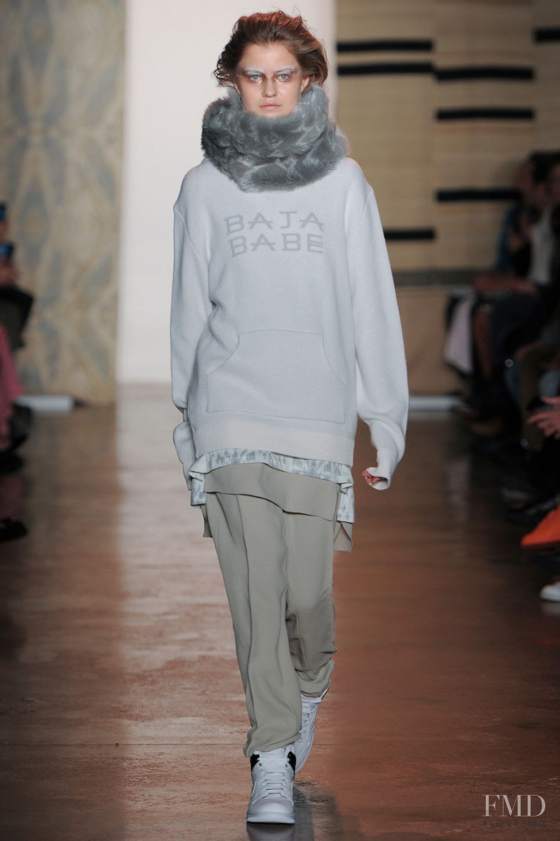 Nicole Abt featured in  the Baja East fashion show for Autumn/Winter 2015