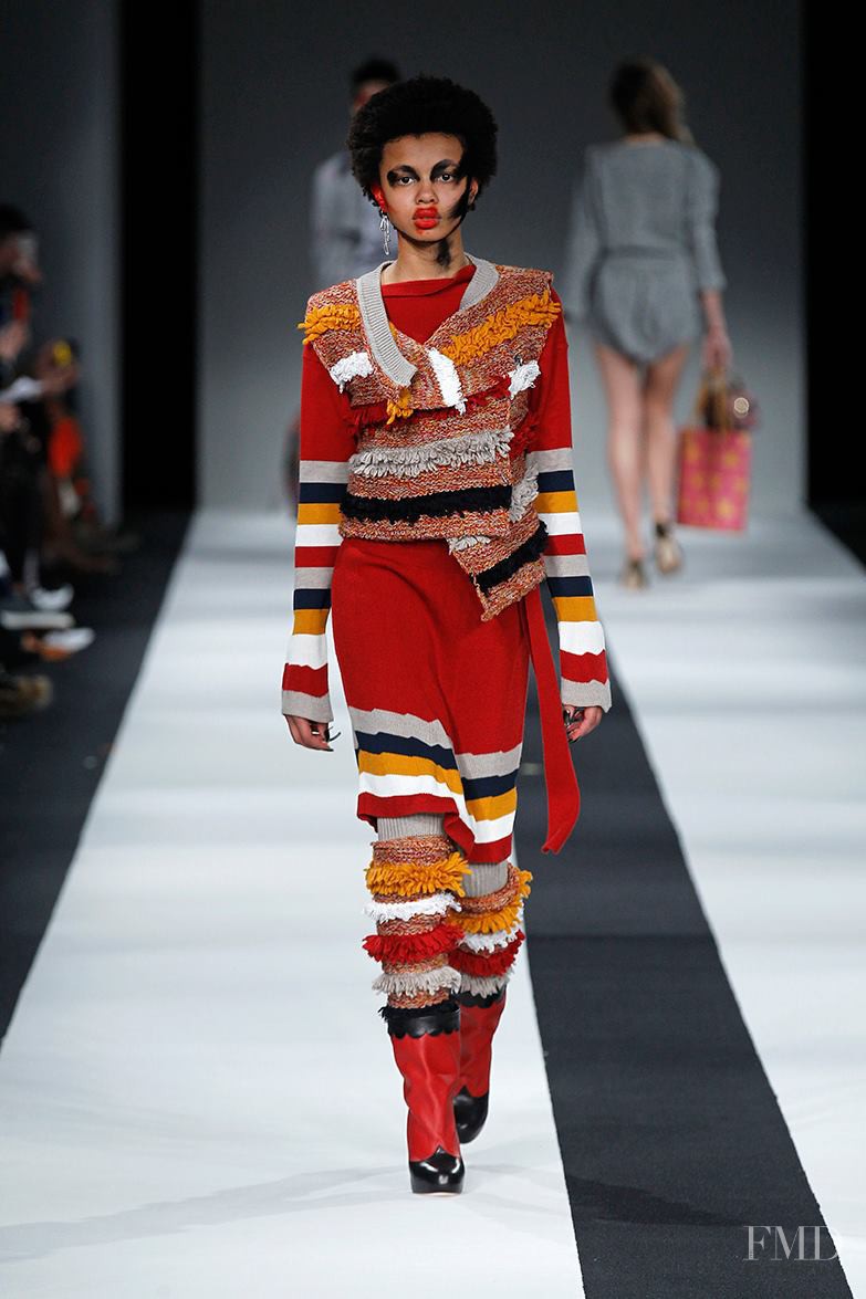 Poppy Okotcha featured in  the Vivienne Westwood Red Label fashion show for Autumn/Winter 2015
